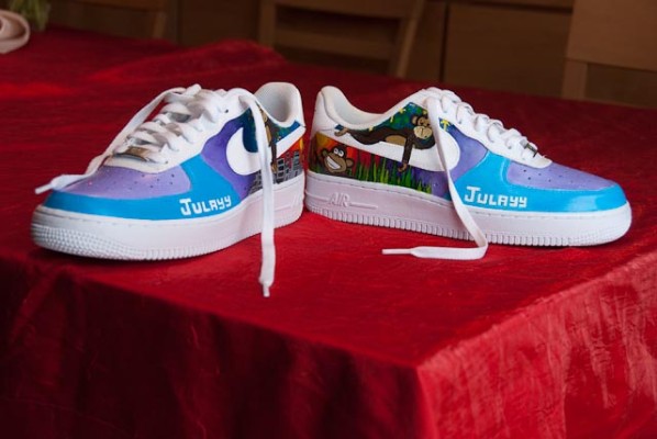 acrylic paint on air force ones