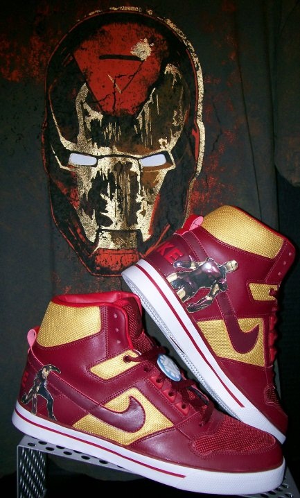Deslumbrante La forma Comparable Custom Iron Man 2 Nike Air Delta Force AC Shoes by MP Kustom Kicks
