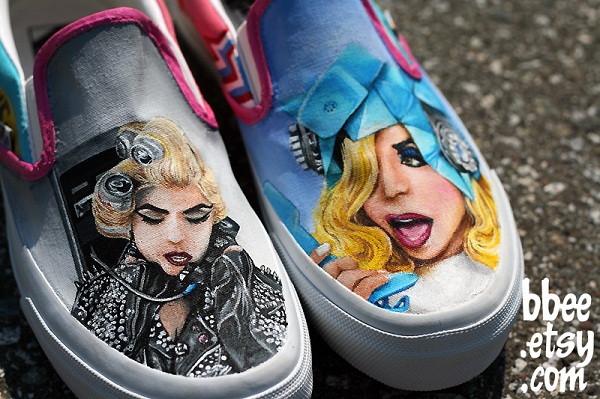 bbee shoes lady gaga telephone vans 2 Lady Gaga Telephone Custom Vans Shoes