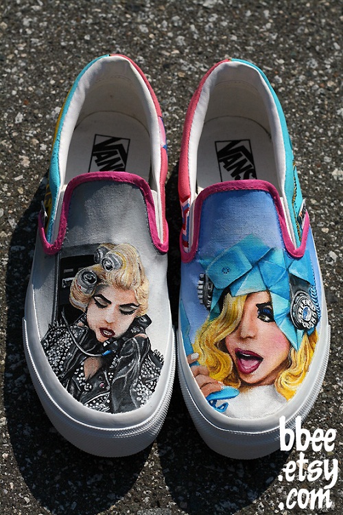 bbee shoes lady gaga telephone vans 5 Lady Gaga Telephone Custom Vans Shoes 