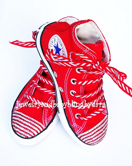 11 pairs of Womens and Kids Custom Christmas Themed Shoes