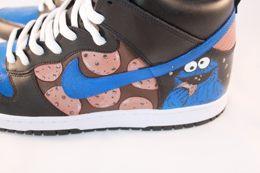 nike dunks cookie monster shoes blue