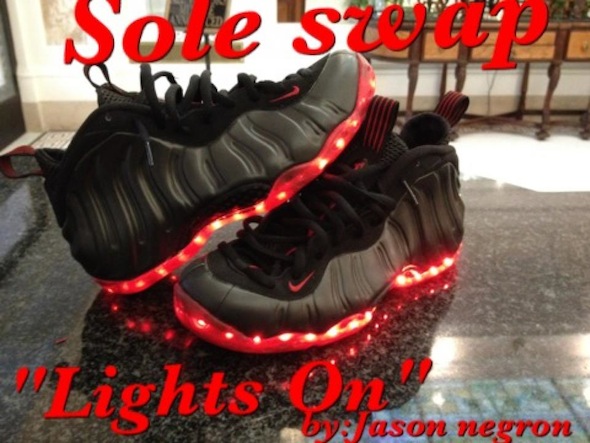 light up nike foamposite sole swap 5 Light Up Nike Air Foamposite Custom Shoes by Sole Swap