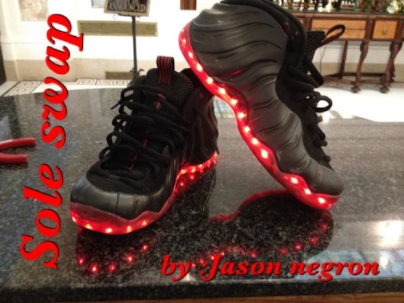 light up nike foamposite sole swap 6 Light Up Nike Air Foamposite Custom Shoes by Sole Swap