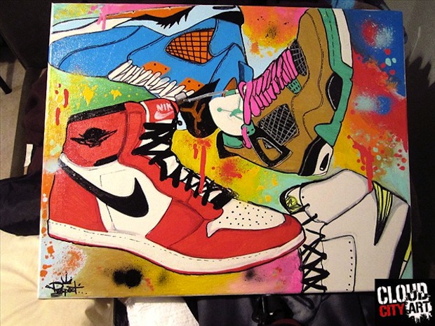 nike shoe painting canvas