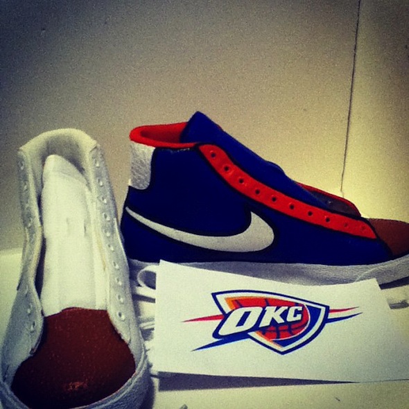 Oklahoma City Thunder OKC Nike Blazer Shoes by King Of Sneakers